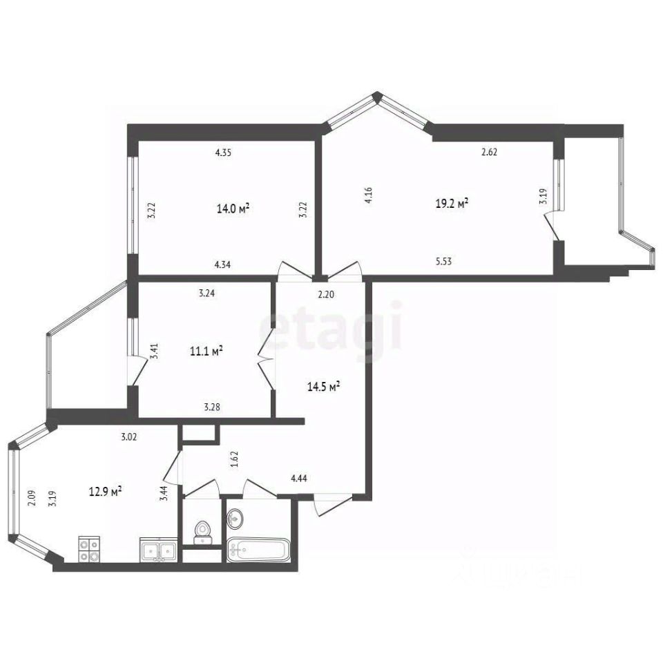 Продажа 3-комн квартиры на вторичном рынке Озерная улица, 4к2