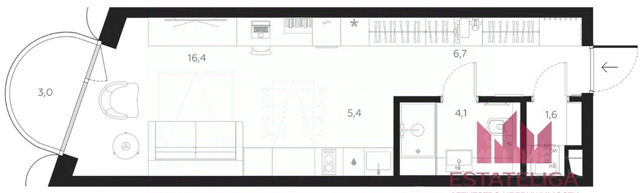 Продажа студии улица Даниловский Вал, 1А