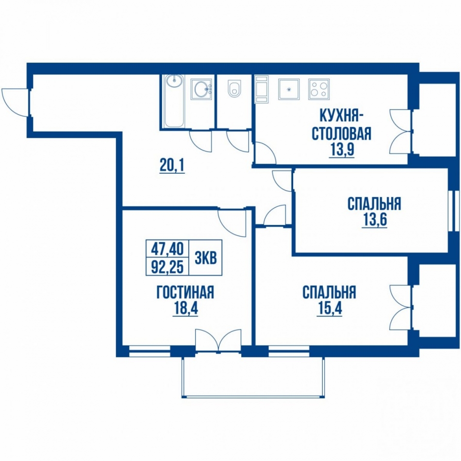 Продажа 3-комн квартиры на вторичном рынке Днепропетровская ул. ,  д. 7