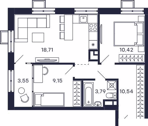 Продажа 2-комн квартиры в новостройке Красногорск, Россия, Московская область, Красногорск, Большая Воскресенская улица, 1