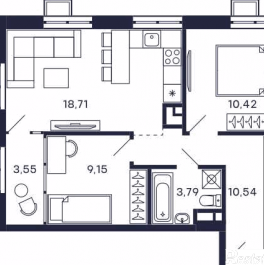 Продажа 2-комн квартиры в новостройке Красногорск, Россия, Московская область, Красногорск, Большая Воскресенская улица, 1