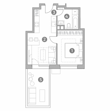 Планировка ЖК UNO Старокоптевский,  м2