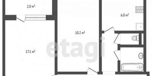 2-комн квартира улица Полбина,  д. 60