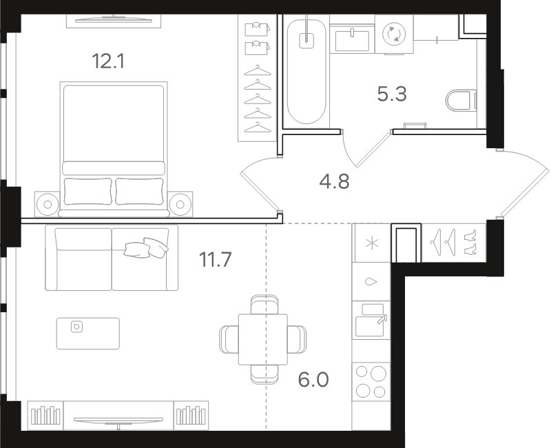 Продажа 1-комн квартиры в новостройке Москва г., Открытое ш.,  к. 1