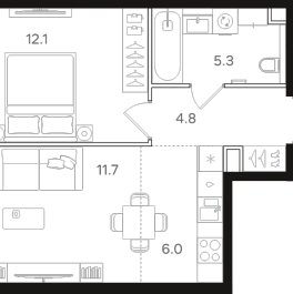 Продажа 1-комн квартиры в новостройке Москва г., Открытое ш.,  к. 1