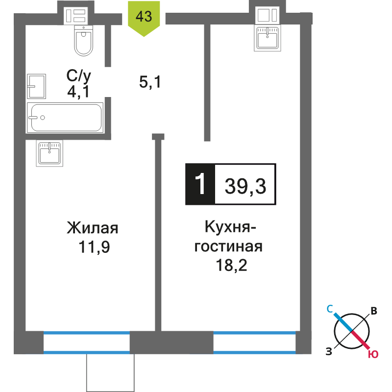 Продажа 1-комн квартиры в новостройке Светлые Горы п., Пятницкое ш.,  к. 6