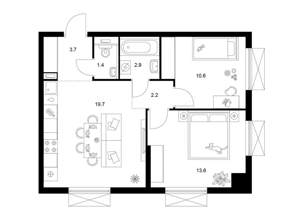 Продажа 2-комн квартиры в новостройке Котельники, мкр. Ковровый,  корп. 5-8