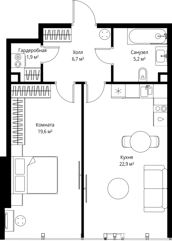 Продажа 1-комн квартиры в новостройке Москва г., 1-й Красногвардейский проезд,  к. 1