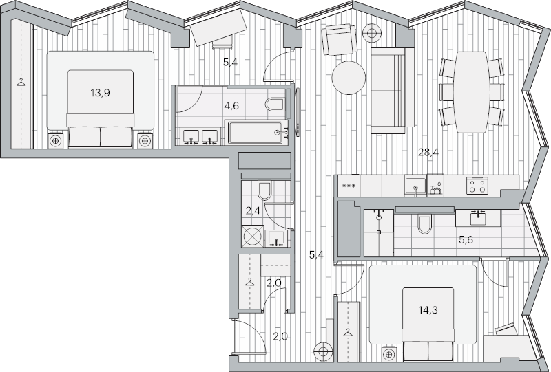 Продажа 2-комн квартиры в новостройке Москва г., Береговой проезд,  к. 1