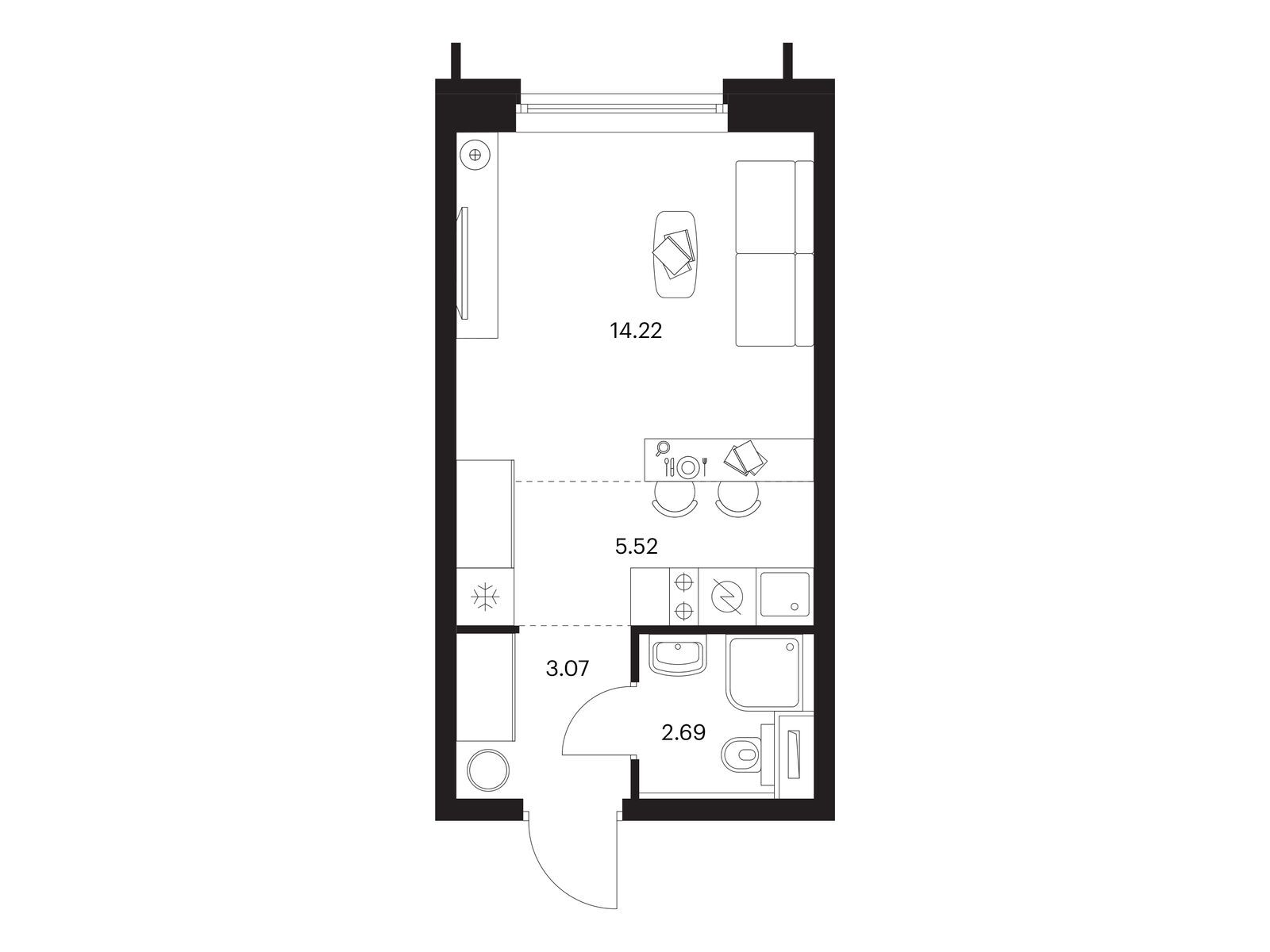 Продажа студии Бусиновский Парк, корп.1.4