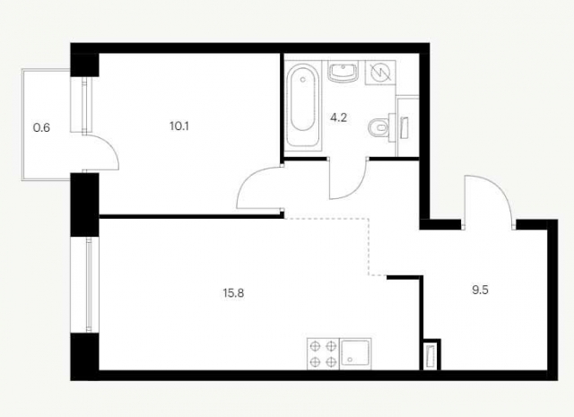 Планировка ЖК Аэронавт, 10.1 м2