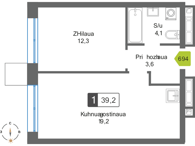 Продажа 1-комн квартиры в новостройке Красногорск г., Черневская ул.,  к. 1
