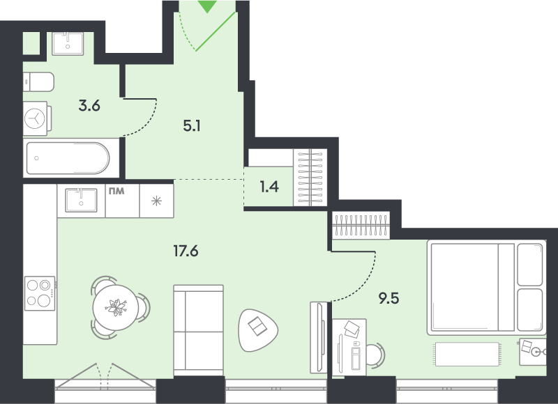 Продажа 1-комн квартиры в новостройке Москва г., Рязанский пр-кт,  к. 2.3