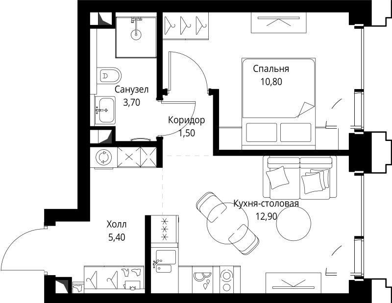 Продажа 1-комн квартиры в новостройке Москва г., Верейская ул.,  к. SET.1.3