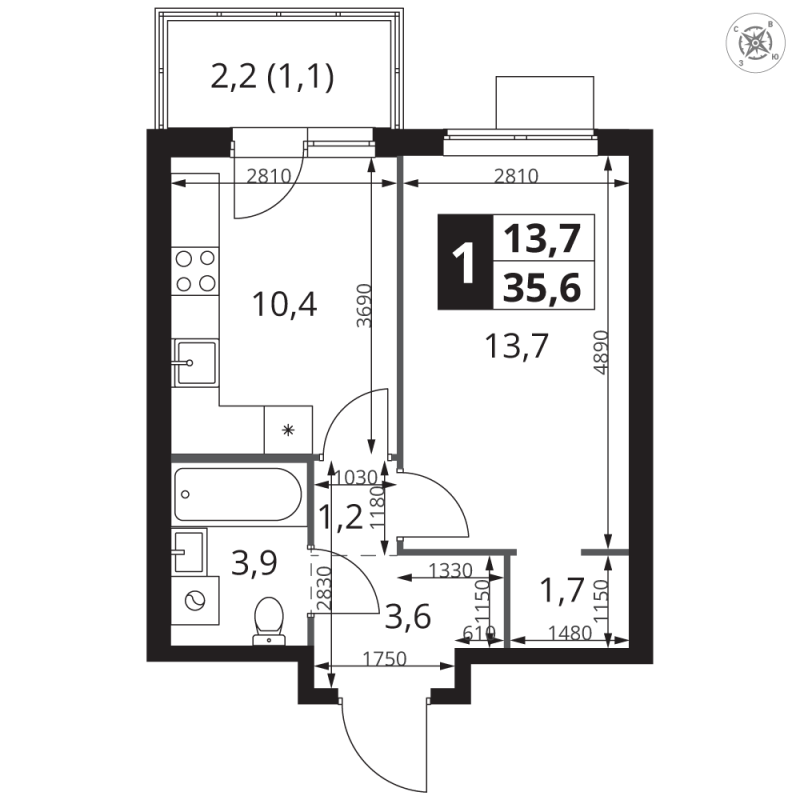 Продажа 1-комн квартиры в новостройке Москва г., Амурская ул.,  к. 1