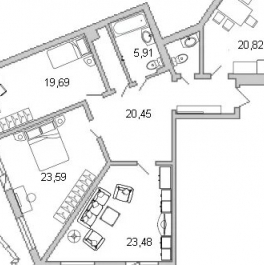Продажа 3-комн квартиры на вторичном рынке ул Кустодиева,  д. 7,  к. 2