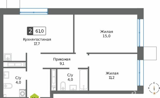 Продажа 2-комн квартиры в новостройке Красногорск г, Успенская ул