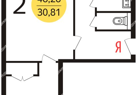 Аренда 2-комн квартиры на вторичном рынке Шаумяна пр-кт,  д. 43