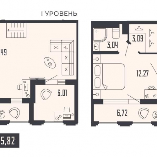 2-комн квартира Алтайская улица, дом 39, литера А