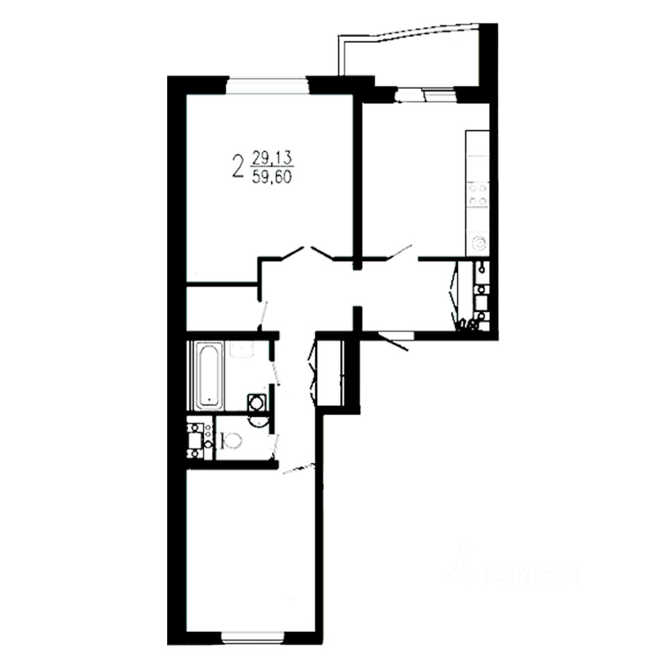 Продажа 2-комн квартиры на вторичном рынке Серпухов, Центральная улица, 142к2