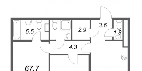 2-комн квартира Санкт-Петербург г., Средняя Колтовская ул.,  к. 1