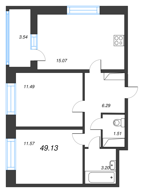 Продажа 2-комн квартиры в новостройке Новосаратовка д., Покровская Дорога ул.,  к. 7