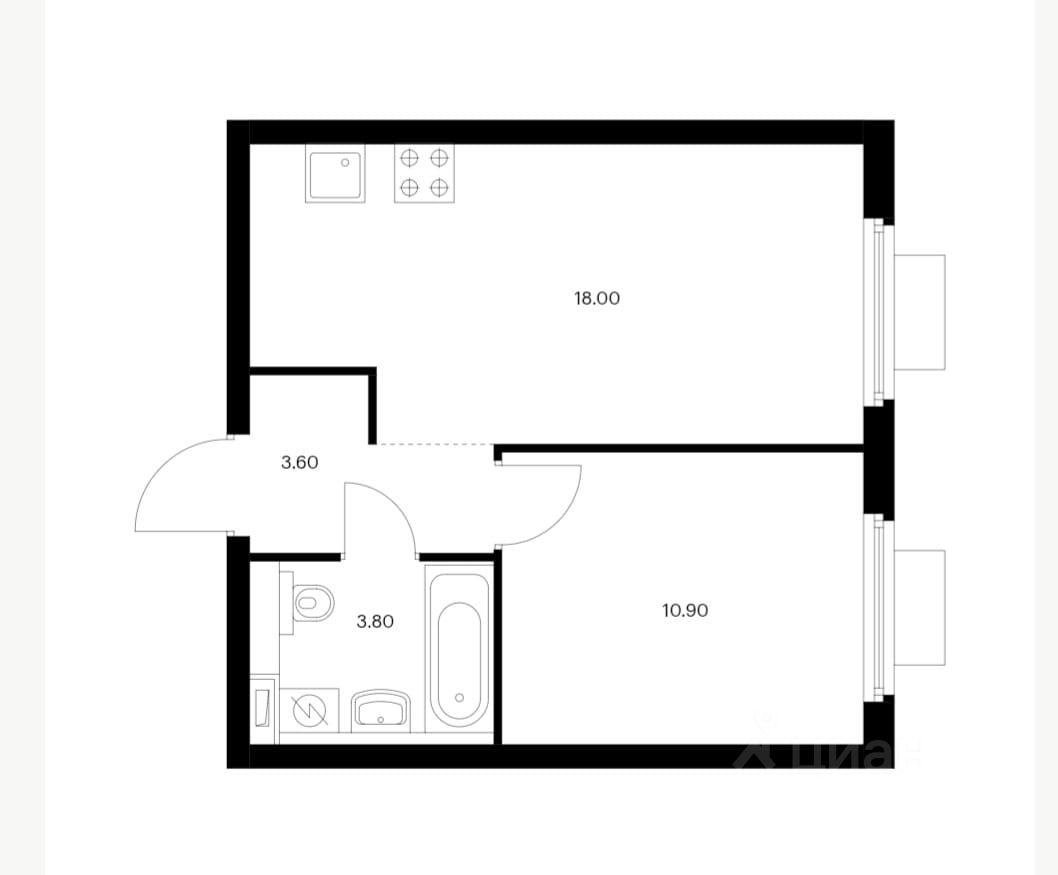 Аренда 1-комн квартиры на вторичном рынке улица Николая Озерова, 8к1