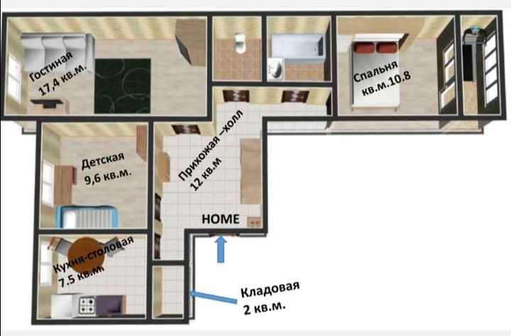 Продажа 3-комн квартиры на вторичном рынке Жуковский г., Туполева ул., 7