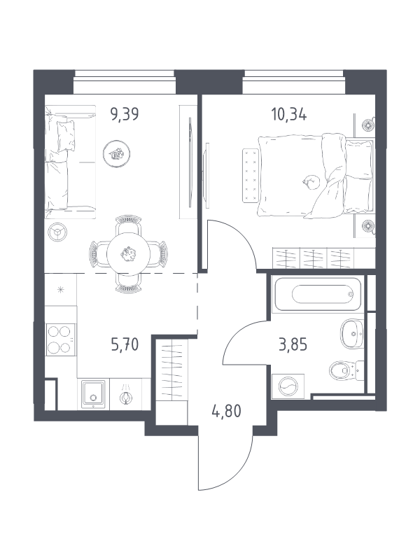 Продажа 1-комн квартиры в новостройке Богданиха д., Красная Слобода ул.,  к. 7.3