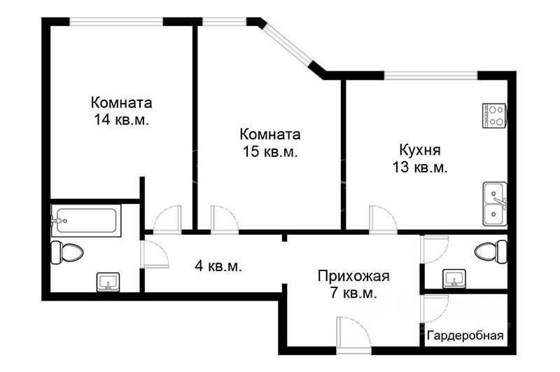 Продажа 2-комн квартиры на вторичном рынке Нежинская улица, 5к2