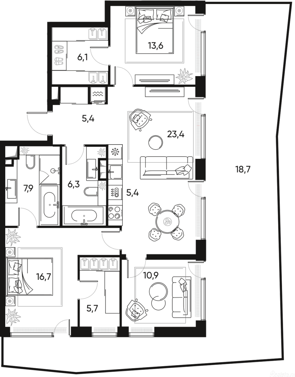 Продажа 4-комн квартиры в новостройке Полковая, 1