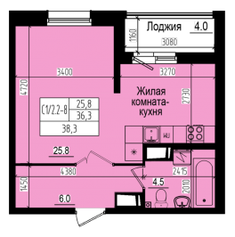 Продажа студии Парголово п., Заречная ул.,  к. 2