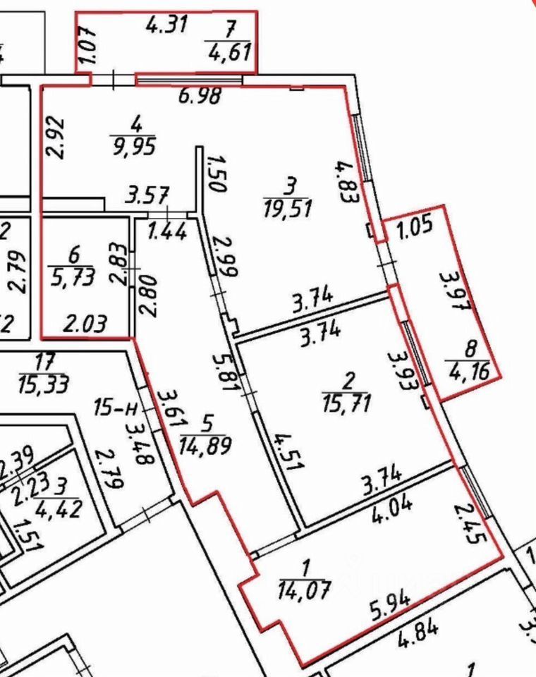 Продажа 3-комн квартиры на вторичном рынке улица Новая, 51к3