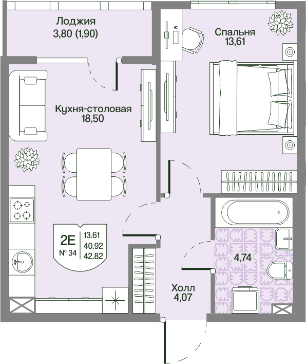 Продажа 1-комн квартиры в новостройке Мистолово д., Большой пр-кт,  к. 2
