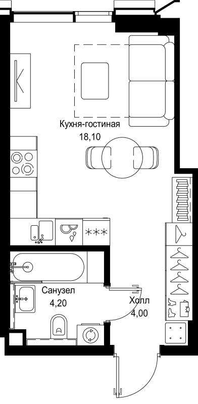 Продажа студии Москва г., Вишнёвая ул.,  к. 5