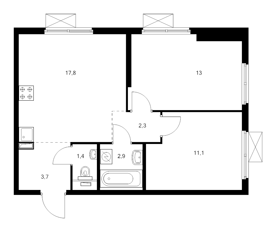 Продажа 2-комн квартиры в новостройке Москва г., Варшавское ш.,  к. 2.2