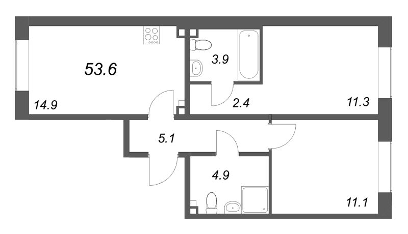 Продажа 2-комн квартиры в новостройке Шушары п., Пулковское ш.,  к. 3