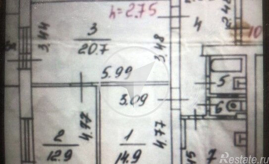 Продажа 3-комн квартиры на вторичном рынке Воронцовская улица