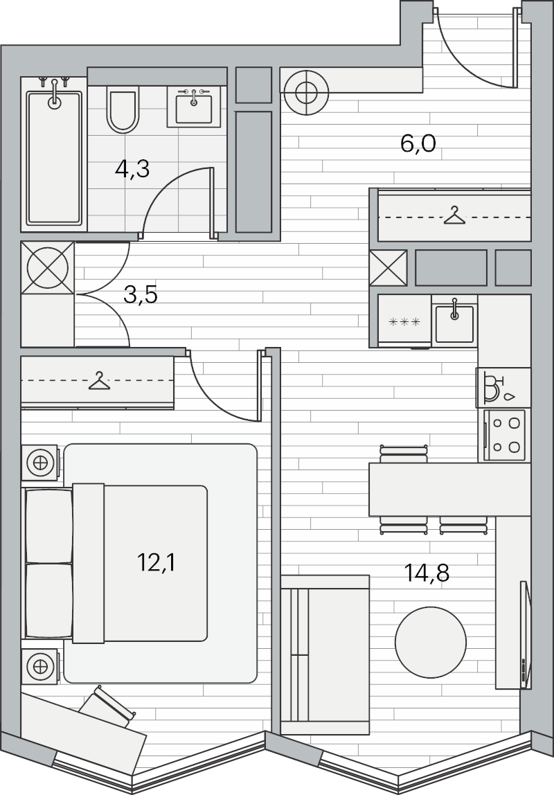 Продажа 1-комн квартиры в новостройке Москва г., Береговой проезд,  к. 1
