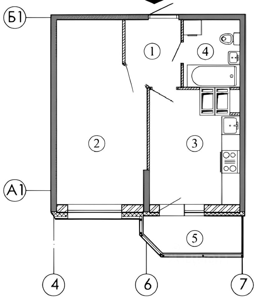Аренда 1-комн квартиры на вторичном рынке улица Русановская, 15к1