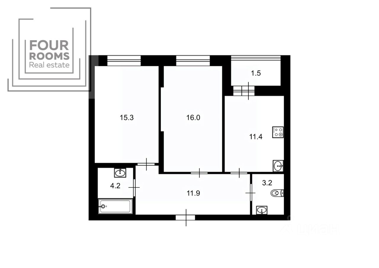 Продажа 2-комн квартиры на вторичном рынке набережная Реки Смоленки,  д. 3к1