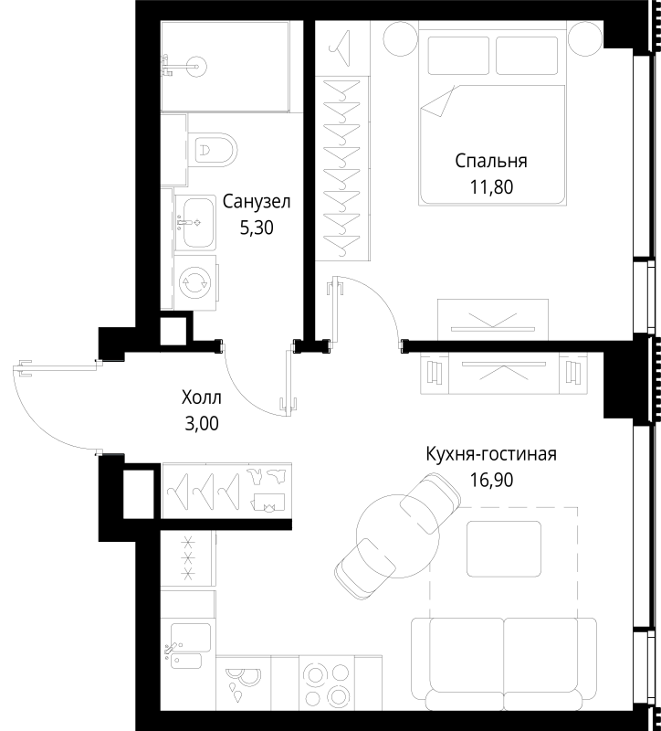 Продажа 1-комн квартиры в новостройке Москва г., Вишнёвая ул.,  к. 1