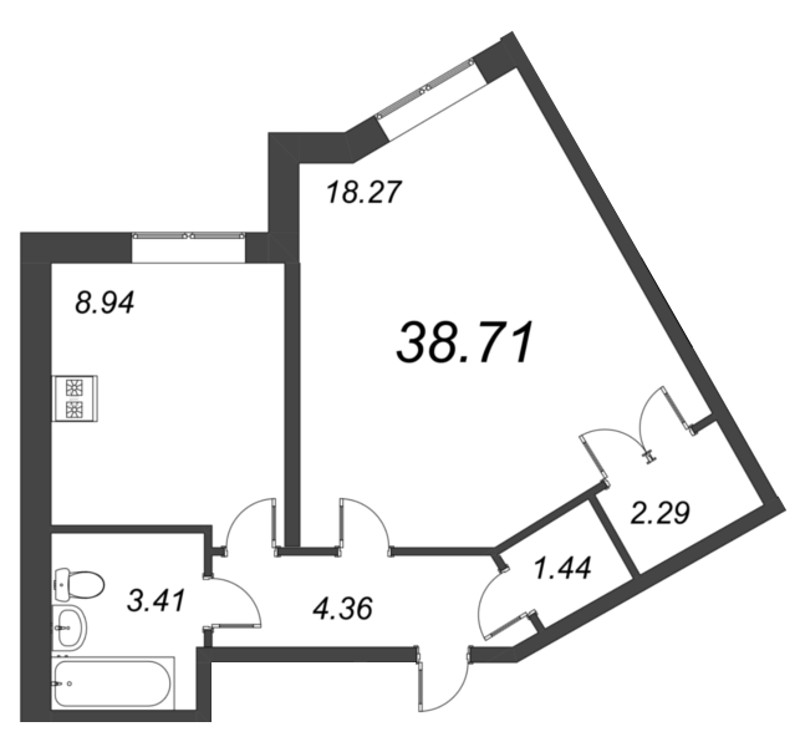 Продажа 1-комн квартиры в новостройке Новое Девяткино д., Лесная ул.,  к. 1