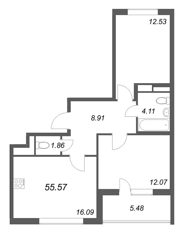 Продажа 2-комн квартиры в новостройке Шушары п., Пулковское ш.,  к. 3.6