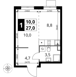 Продажа студии Химки, ул. Комсомольская