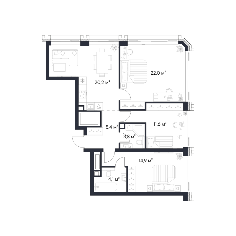 Продажа 3-комн квартиры в новостройке Москва г., Нагатинская ул.,  к. 2.1