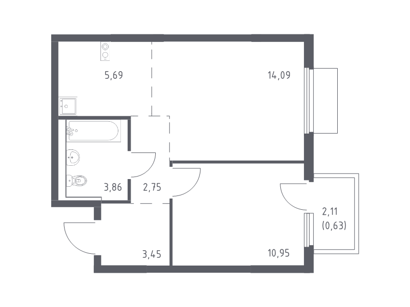 Продажа 1-комн квартиры в новостройке Мисайлово д., Молодежный б-р,  к. 19