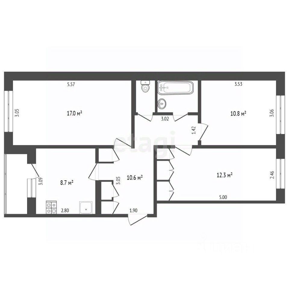 Продажа 3-комн квартиры на вторичном рынке Жуковский, Клубная улица, 8