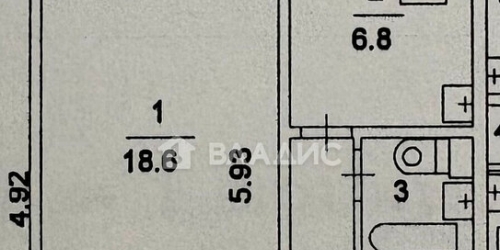 1-комн квартира улица Полбина,  д. 62