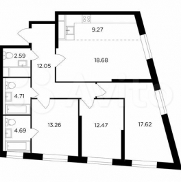 Продажа 4-комн квартиры в новостройке Гродненская улица,  д. 12 с2